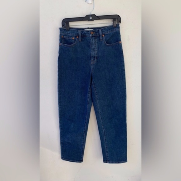 Madewell Tapered Jeans in Bellclaire Wash High Rise 26 Crop Length Blue - Picture 5 of 9